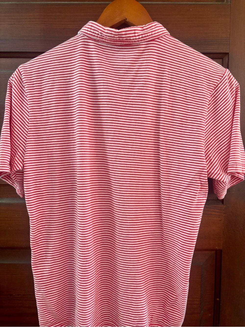 Johnnie-O Youth Watermelon/Wht Striped Polo "Original Jr." line Size 12 - Picture 4 of 8